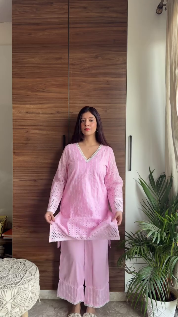 Women Embroidered Straight Kurta Set