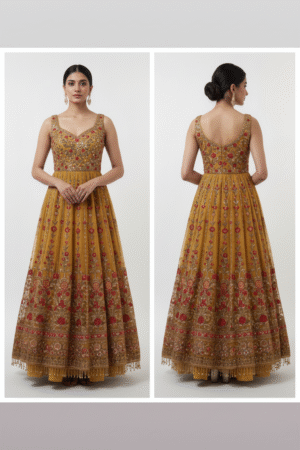 Yellow Bel Buti Patterned Stitched Suit