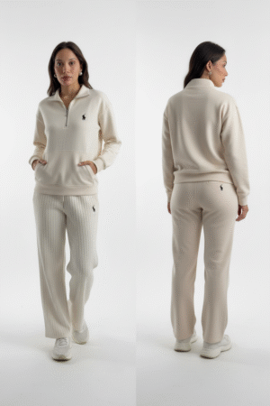 Vintage Ralph Lauren Ivory Quarter Zip Sweater – A Timeless Classic of Luxury and Comfort