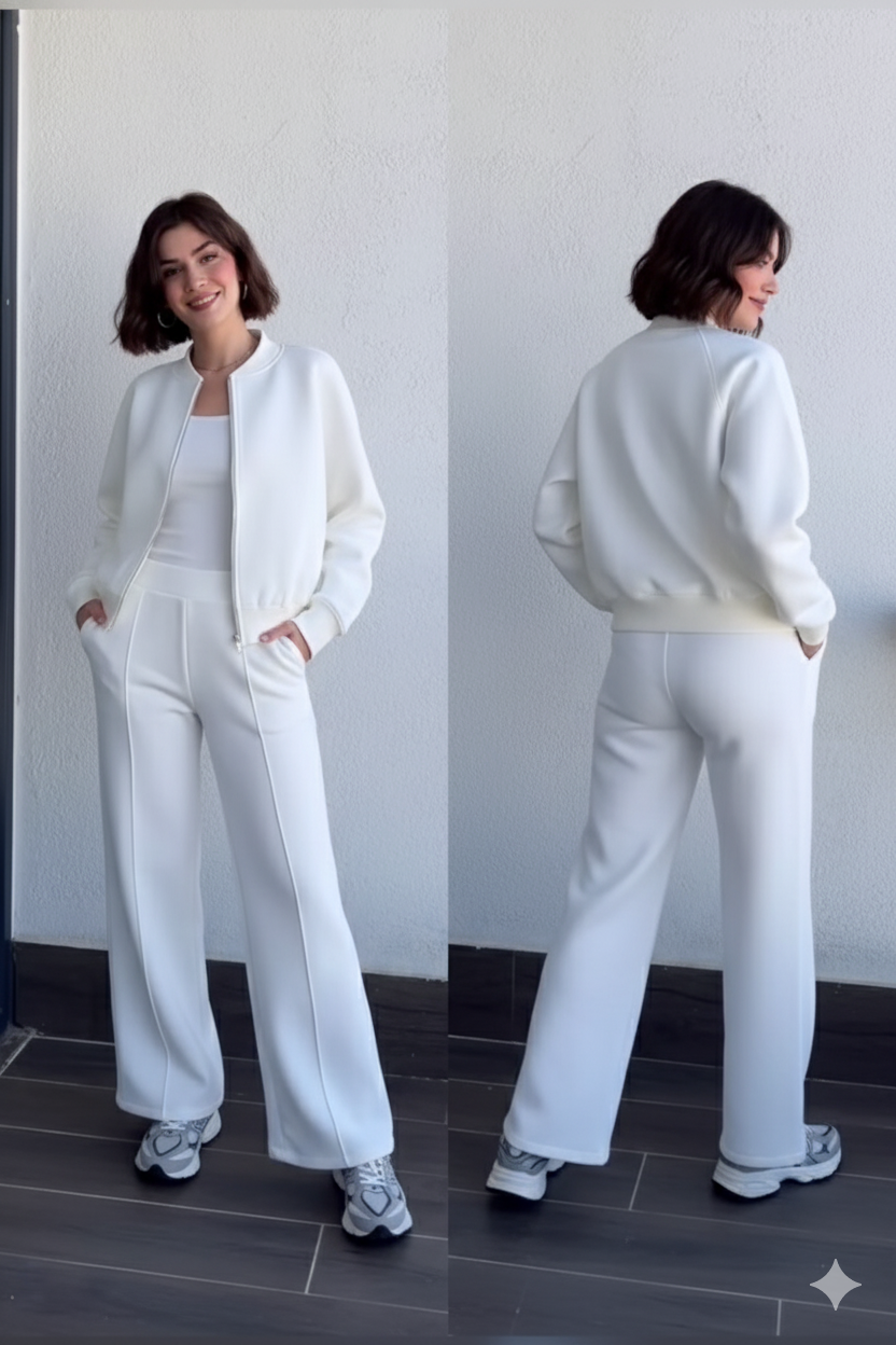 Ted Baker Ecru Cotton Bomber Sweatshirt – Understated Luxury, Effortlessly Refined