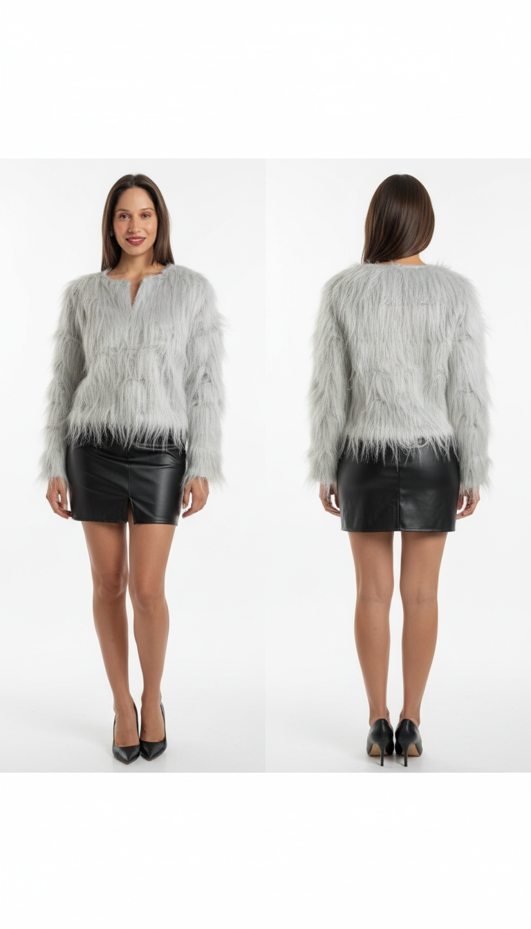 Women’s Stylish Faux Fur Jacket – Luxury Warmth Meets Modern Glamour