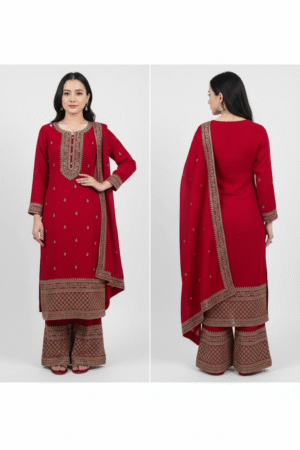 Floral Printed Regular Liva Kurta with Sharara & Dupatta – A Celebration of Comfort, Elegance, and Ethnic Grace