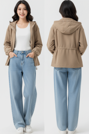 Zip-Front Hooded Bomber Jacket – Modern Streetwear Meets Everyday Functionality