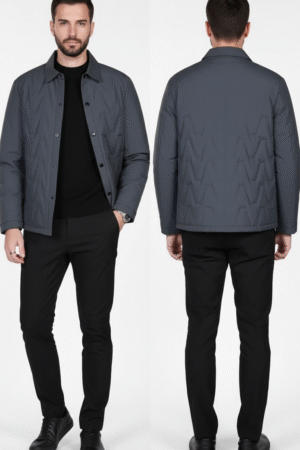 Spread Collar Quilted Jacket – Classic Warmth Meets Contemporary Edge
